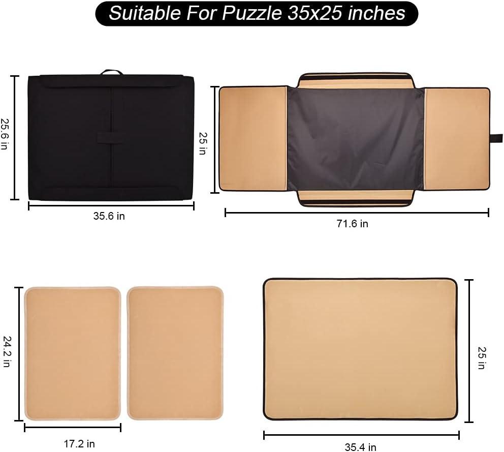 image1500 Pieces Jigsaw Puzzle Board Portable Puzzle Board Jigsaw Puzzle Table Board Puzzle Keeper Puzzle Caddy with Sorting Trays ampamp Detachable BoardNonSlip Surface