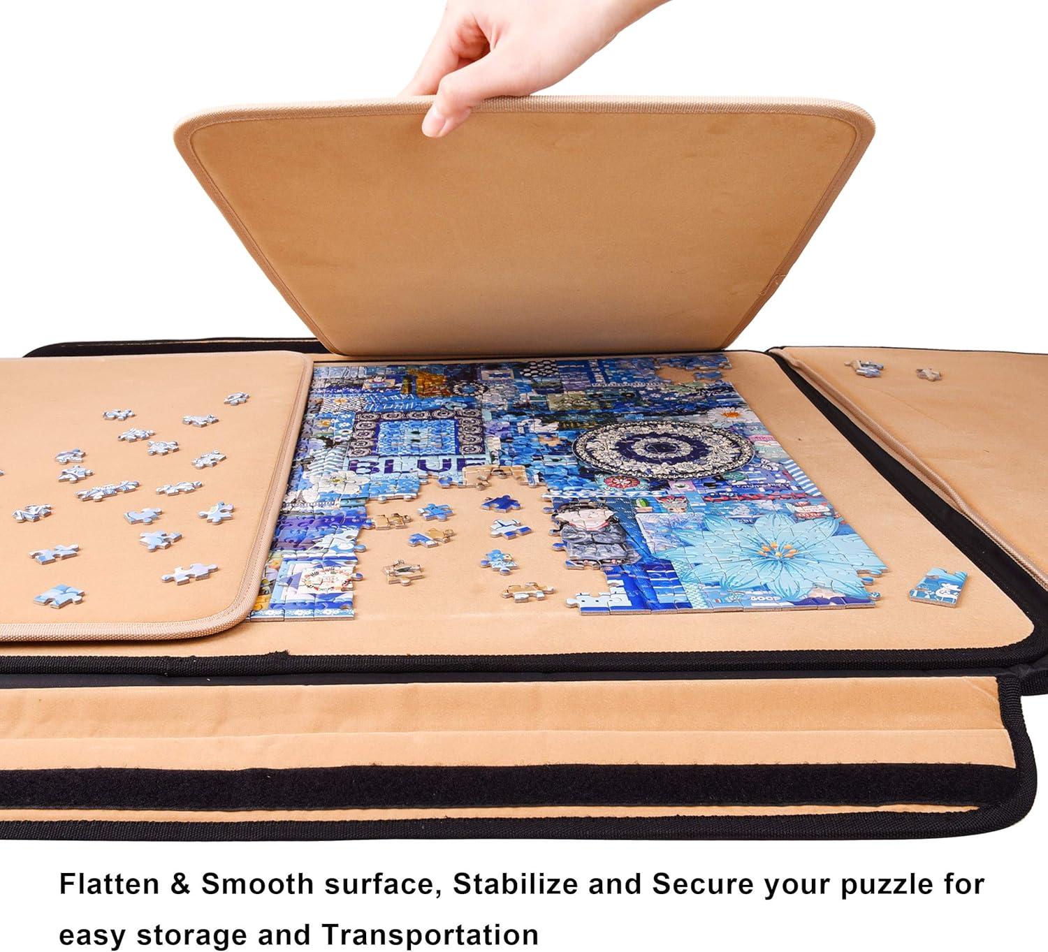 image1500 Pieces Jigsaw Puzzle Board Portable Puzzle Board Jigsaw Puzzle Table Board Puzzle Keeper Puzzle Caddy with Sorting Trays ampamp Detachable BoardNonSlip Surface