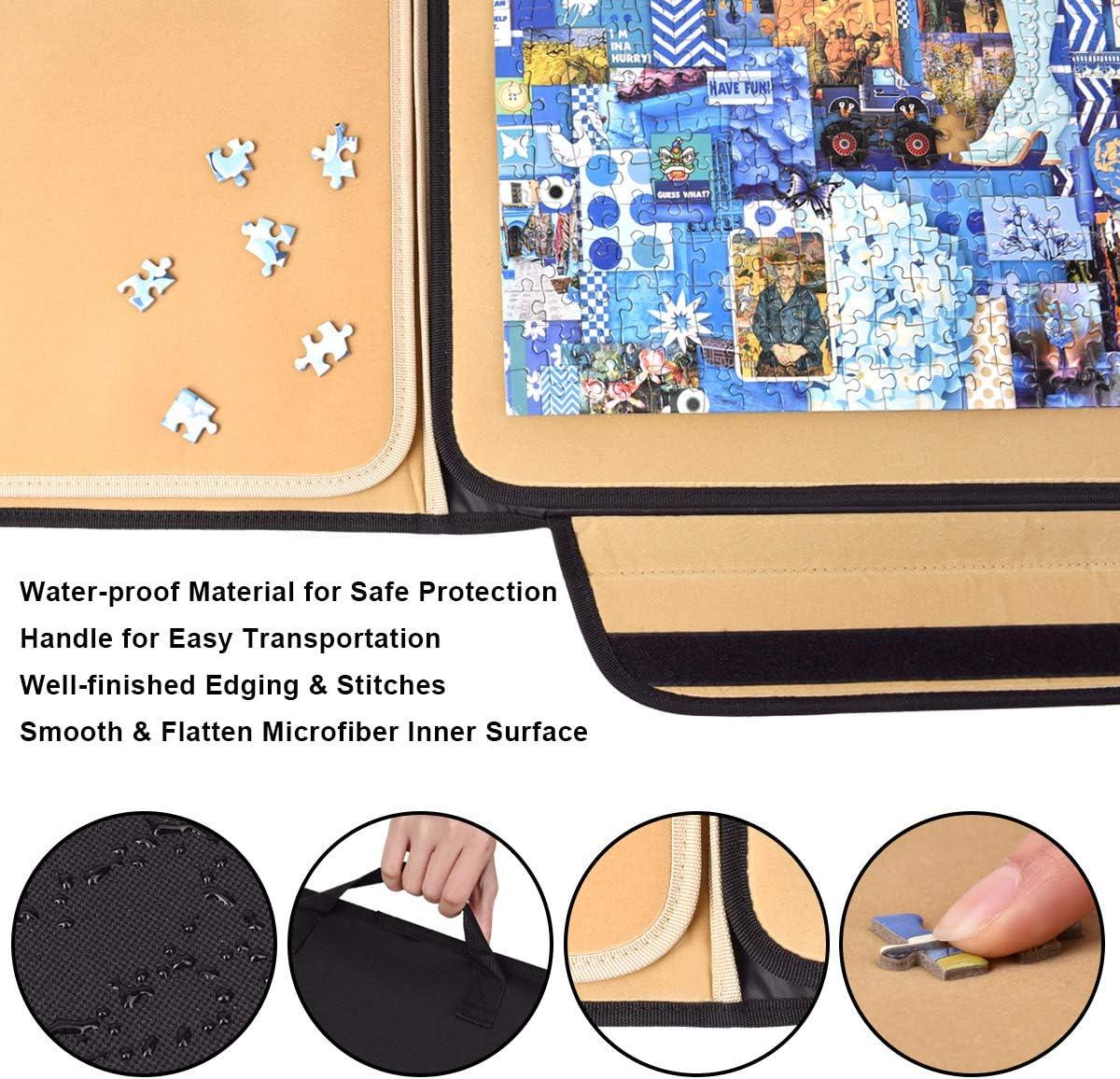 image1500 Pieces Jigsaw Puzzle Board Portable Puzzle Board Jigsaw Puzzle Table Board Puzzle Keeper Puzzle Caddy with Sorting Trays ampamp Detachable BoardNonSlip Surface