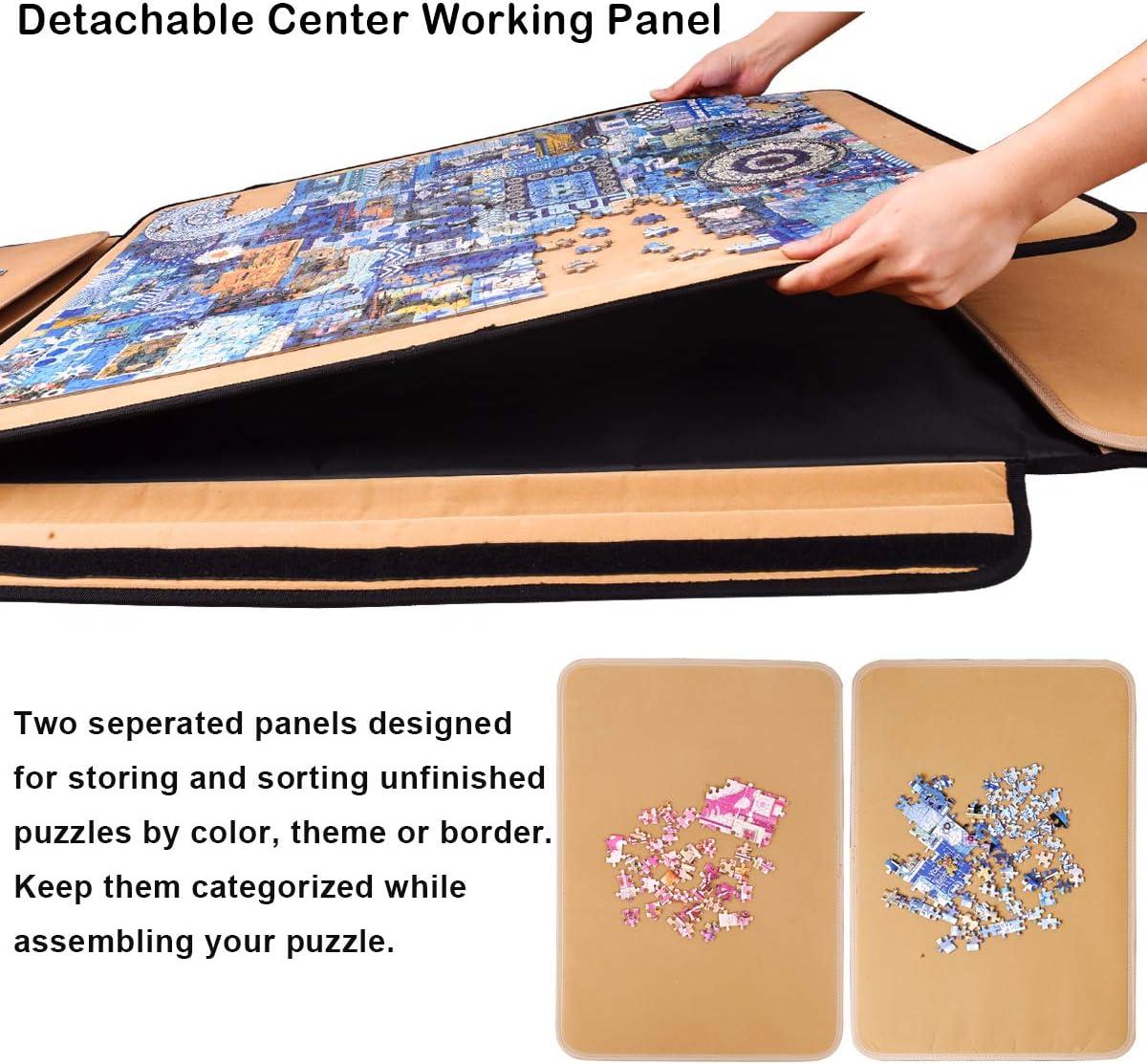 image1500 Pieces Jigsaw Puzzle Board Portable Puzzle Board Jigsaw Puzzle Table Board Puzzle Keeper Puzzle Caddy with Sorting Trays ampamp Detachable BoardNonSlip Surface