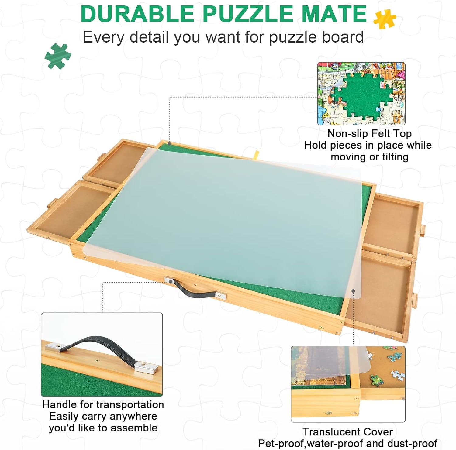 imageALL4JIG 1000PCS Adjustable Jigsaw Puzzle Board with 4 Drawers ampamp Cover 3TiltingAngle Jigsaw Wooden Puzzle Table for Adults 21 X 29quot Puzzle EaselPortable Puzzle Table with Legs