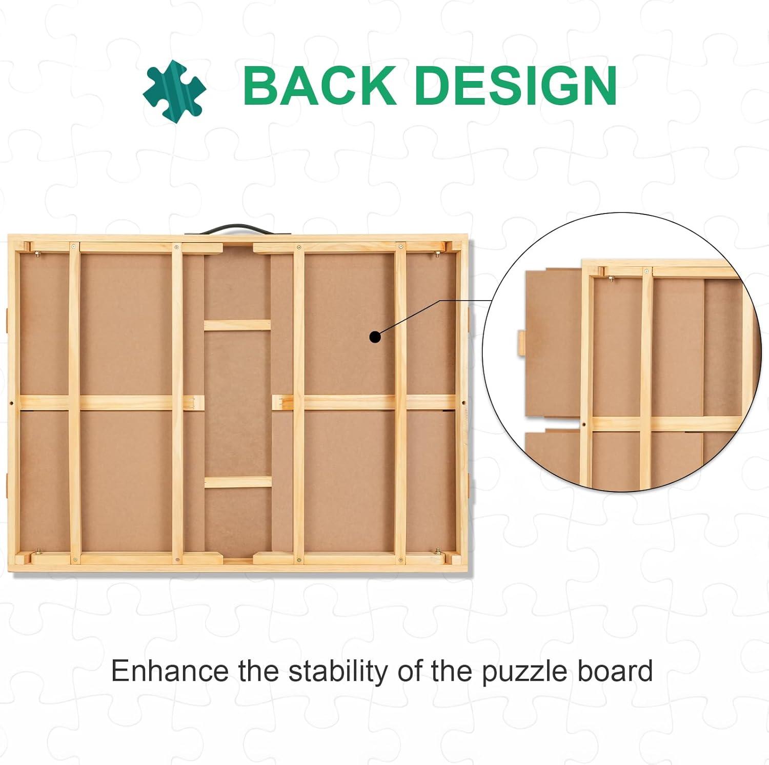imageALL4JIG 1000PCS Adjustable Jigsaw Puzzle Board with 4 Drawers ampamp Cover 3TiltingAngle Jigsaw Wooden Puzzle Table for Adults 21 X 29quot Puzzle EaselPortable Puzzle Table with Legs