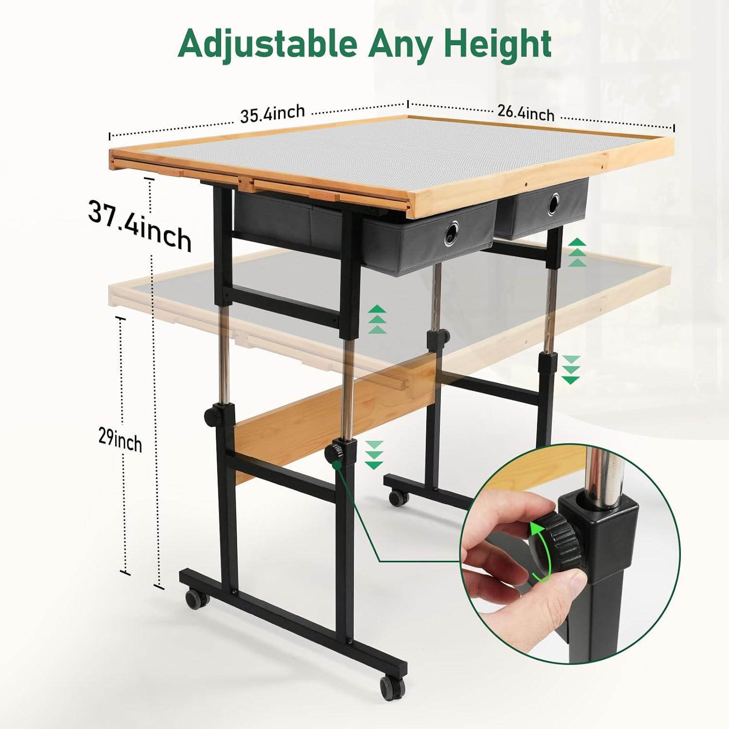 imageALL4JIG 1500 Piece Adjustable Jigsaw Puzzle Board for Adults 354quotx264quot MultiFunctional Puzzle Board with 42 Drawers ampamp Protective Cover 45Degree AnyAngle Tilt for Work Exercise ampamp LeisureGrey