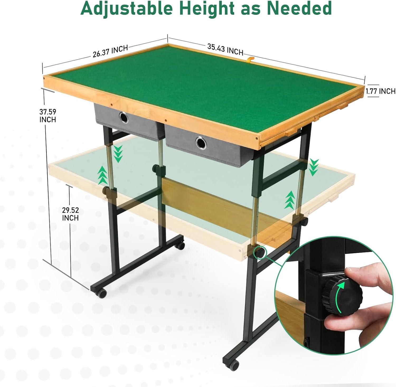 imageALL4JIG 1500 Pieces Jigsaw Puzzle Table with Legs 342quotx252quot Adjustable Puzzle Board for Adults 3Tilting Angles MultiFunctional with 42 Drawers ampamp Protective Cover