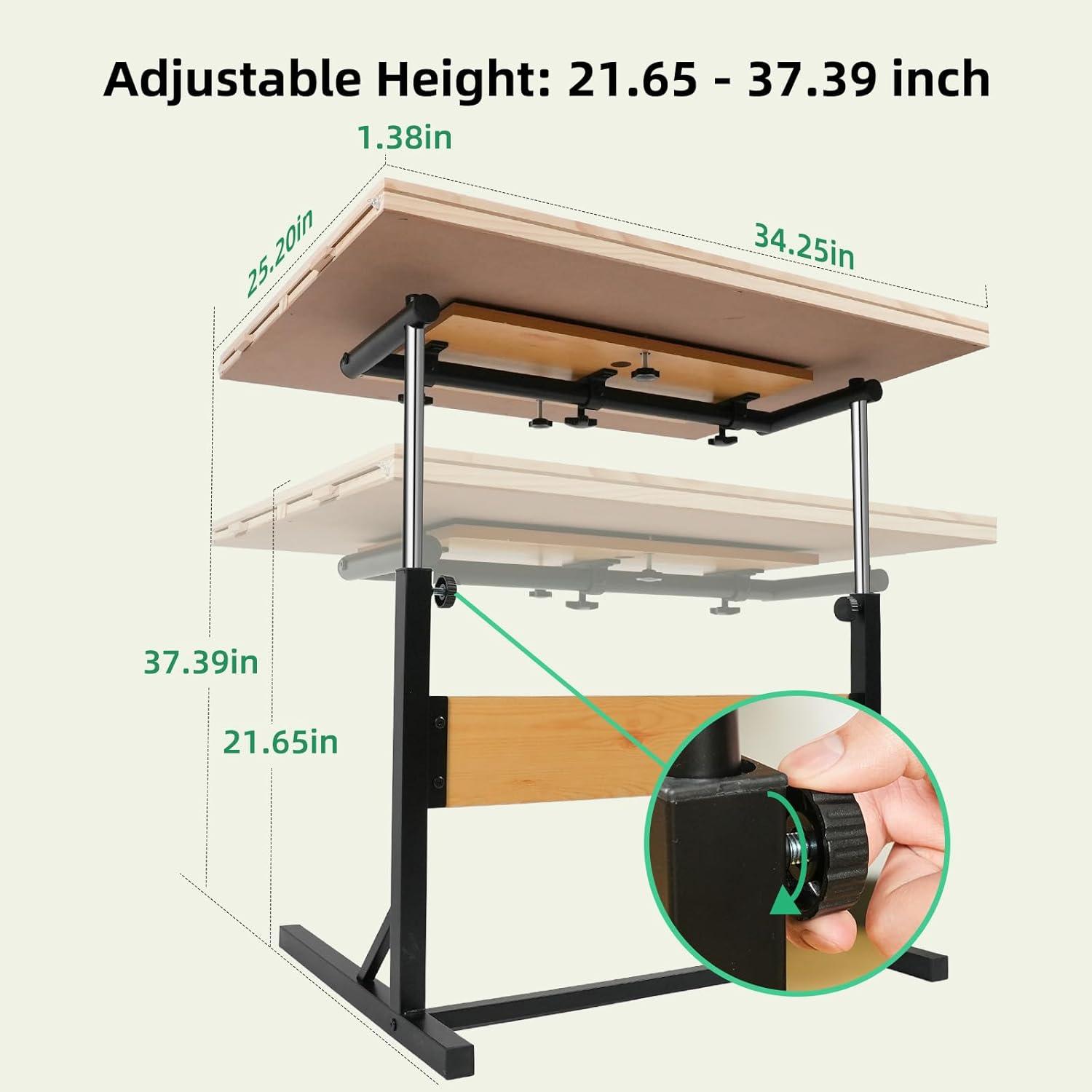 imageALL4JIG 2000 Piece Jigsaw Puzzle Table with LegsWooden Jigsaw Puzzle Table with 4 Drawers ampamp Cover360Rotating for Easy AccessAdjustable Angle ampamp Height AdjustmentWithout Wheels