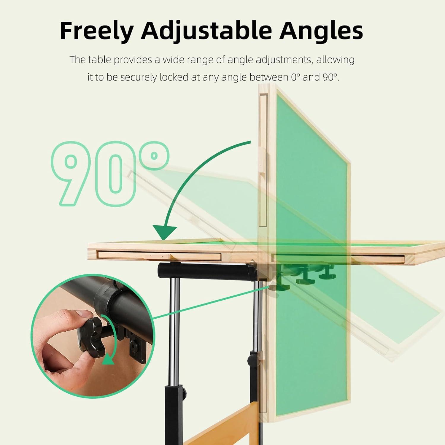 imageALL4JIG 2000 Piece Jigsaw Puzzle Table with LegsWooden Jigsaw Puzzle Table with 4 Drawers ampamp Cover360Rotating for Easy AccessAdjustable Angle ampamp Height AdjustmentWithout Wheels