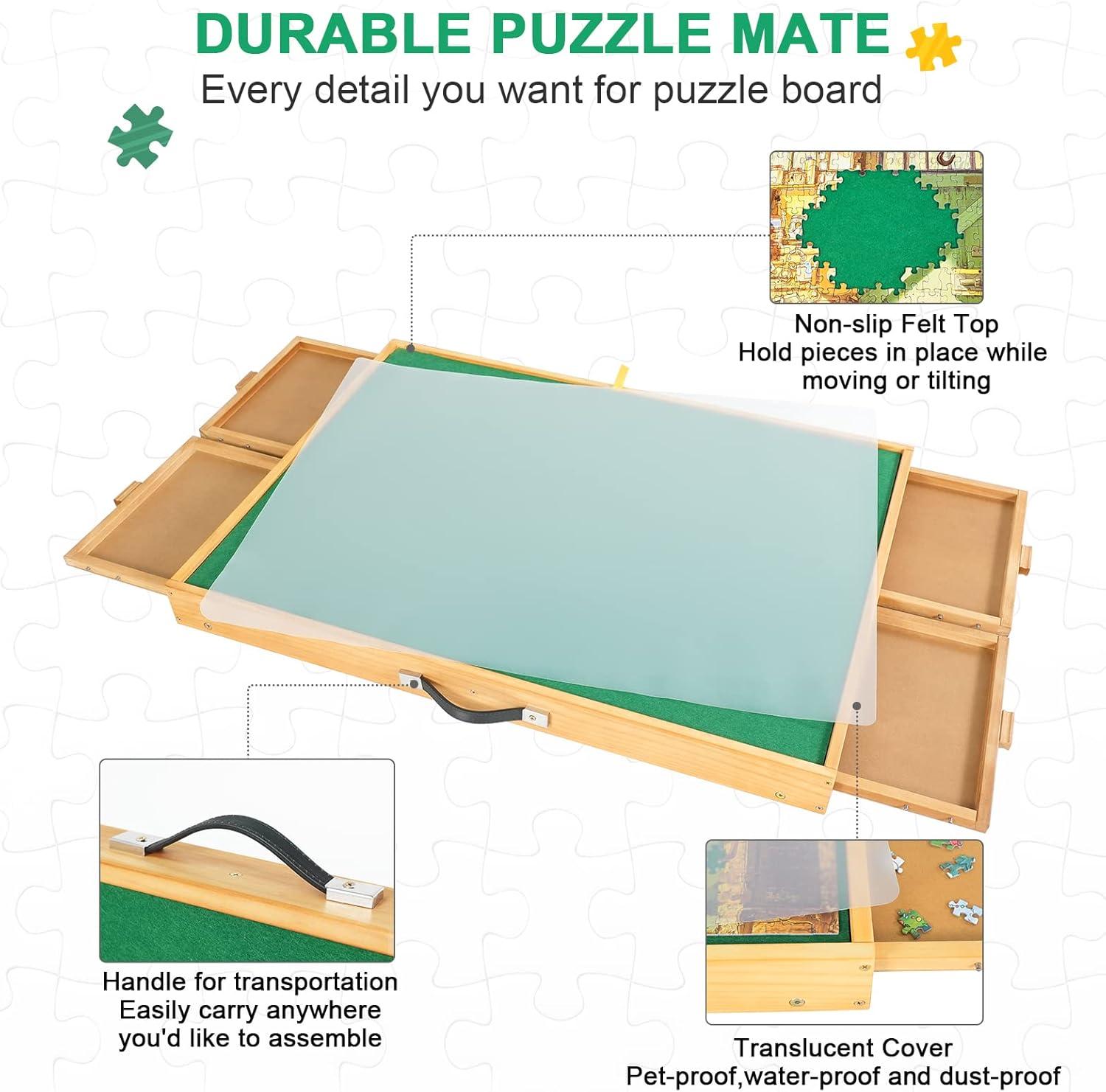 imageALL4JIG 2000PCS Portable Puzzle Table with Legs Adjustable Jigsaw Wooden Puzzle Board with 4 Drawers ampamp Cover Birthday Gift for mom 3TiltingAngle Jigsaw Puzzle Table for AdultsShort Legs