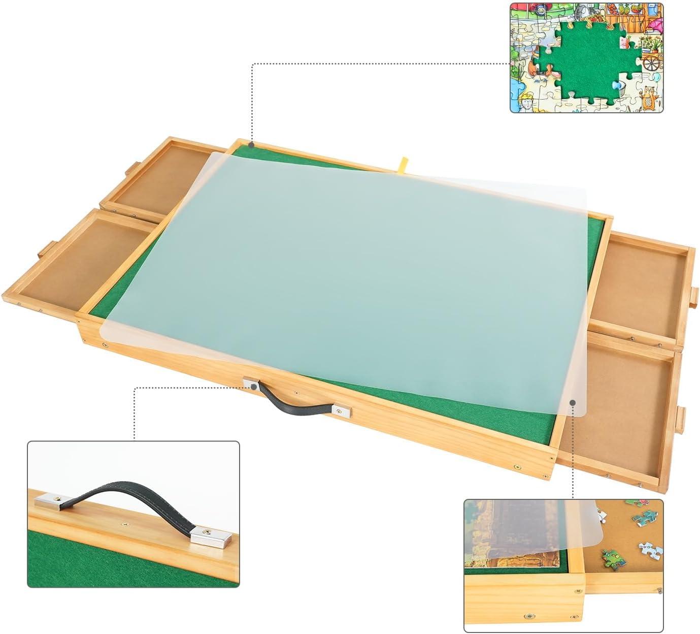 imageALL4JIG 2000PCS Portable Puzzle Table with Legs Adjustable Jigsaw Wooden Puzzle Board with 4 Drawers ampamp Cover Birthday Gift for mom 3TiltingAngle Jigsaw Puzzle Table for AdultsShort Legs