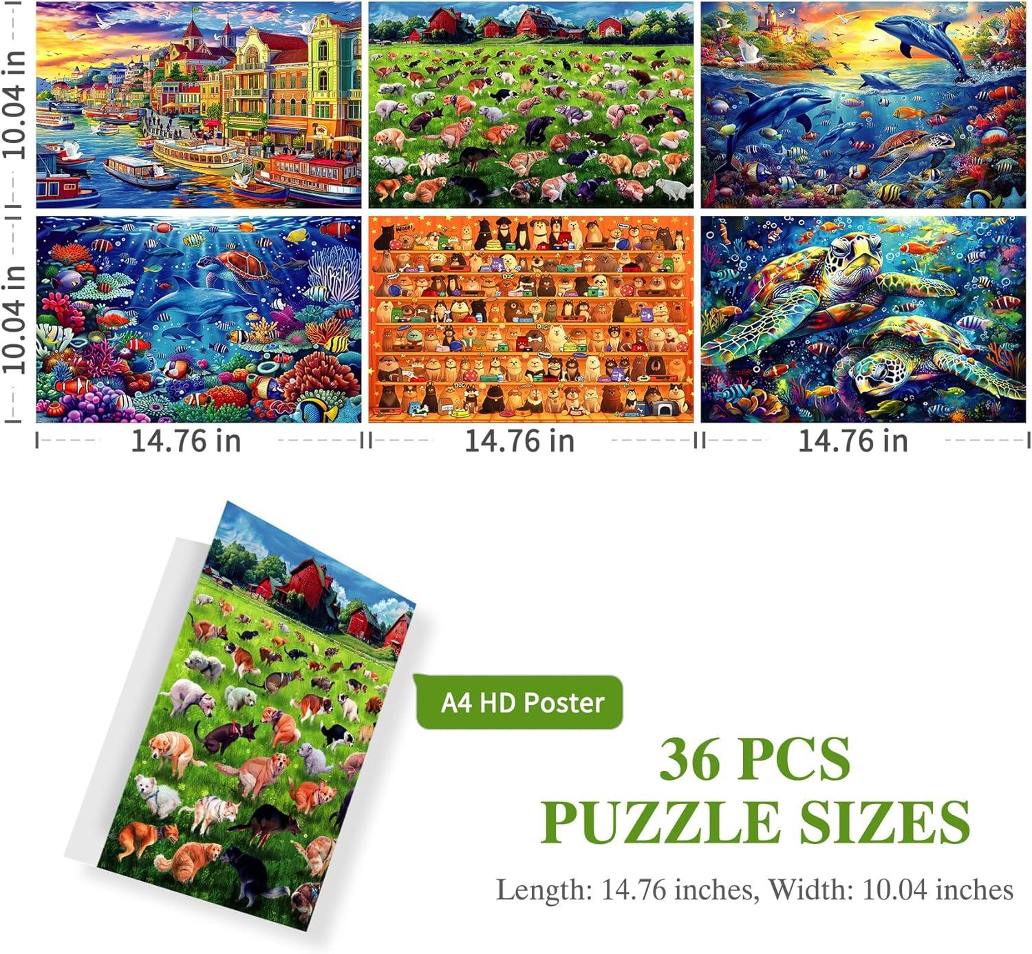 imageALL4JIG 4 in 1 Delicious Food Fun Jigsaw Puzzles for Kids Ages 48 24 Pieces 9quot  6quot Christmas Secret Santa Gift White Elephant Gifts for Girls and Boys Learning EducationalMixing Topics