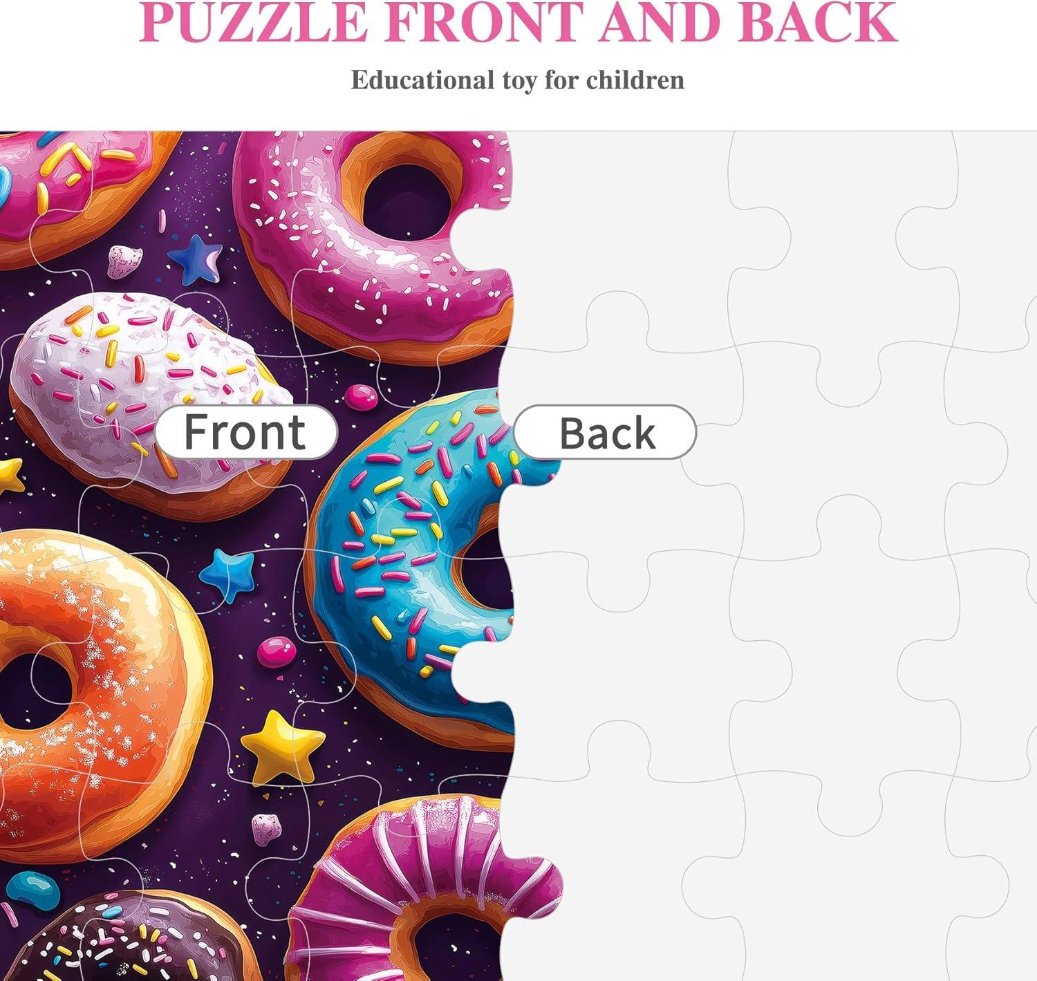 imageALL4JIG 4 in 1 Delicious Food Fun Jigsaw Puzzles for Kids Ages 48 24 Pieces 9quot  6quot Christmas Secret Santa Gift White Elephant Gifts for Girls and Boys Learning EducationalDelicious Food