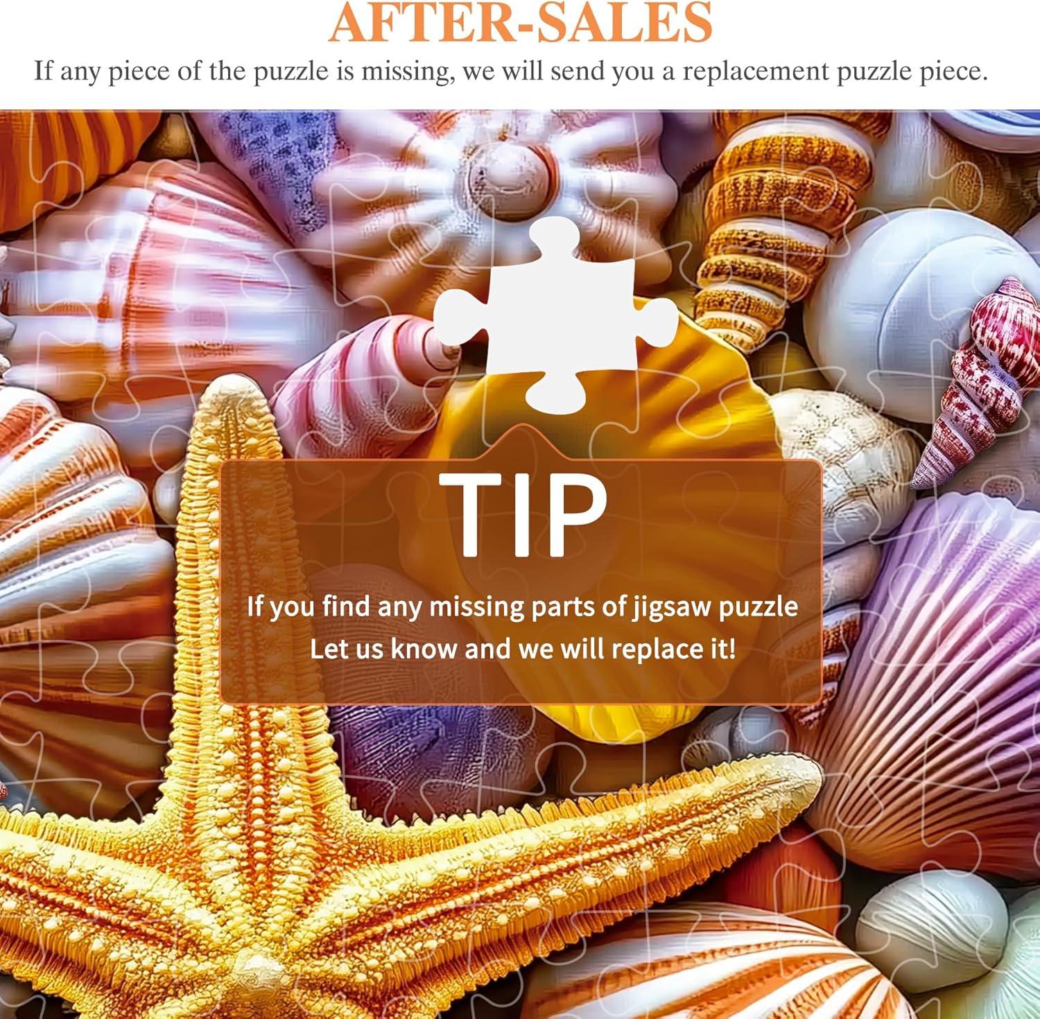 imageALL4JIG Butterfly Fun Jigsaw Puzzles for Adults and Kids 500 Pieces 197quot x 197quot Christmas Secret Santa Gift White Elephant Gifts Number Partitioned for Easy SolvingStarfish