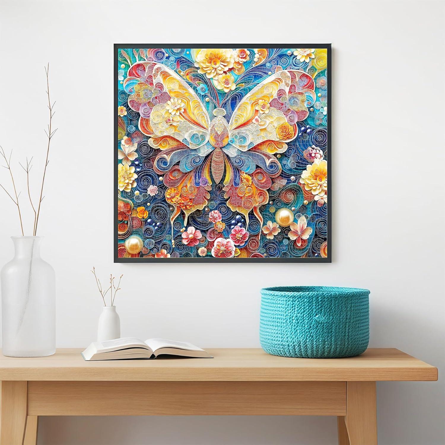 imageALL4JIG Butterfly Fun Jigsaw Puzzles for Adults and Kids 500 Pieces 197quot x 197quot Christmas Secret Santa Gift White Elephant Gifts Number Partitioned for Easy SolvingButterfly