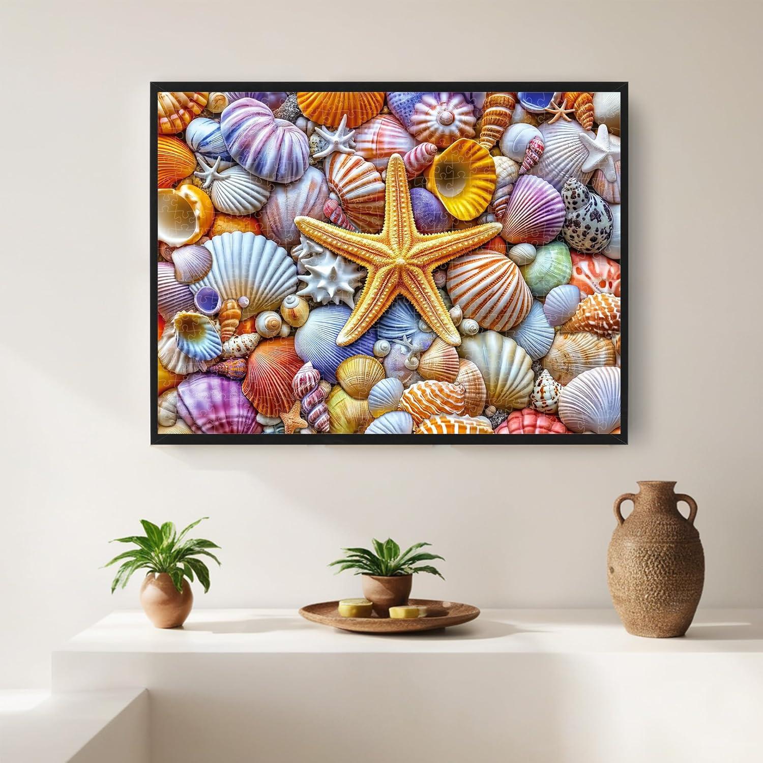 imageALL4JIG Butterfly Fun Jigsaw Puzzles for Adults and Kids 500 Pieces 197quot x 197quot Christmas Secret Santa Gift White Elephant Gifts Number Partitioned for Easy SolvingStarfish