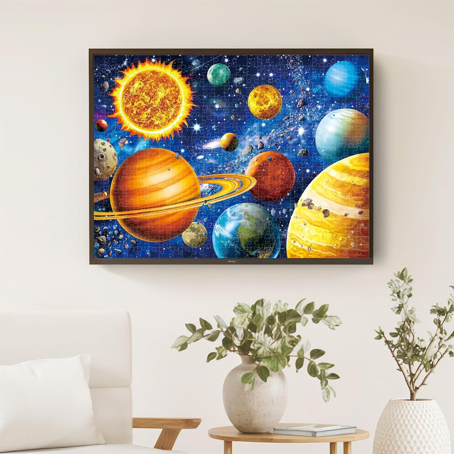 imageALL4JIG Butterfly Fun Jigsaw Puzzles for Adults and Kids 500 Pieces 197quot x 197quot Christmas Secret Santa Gift White Elephant Gifts Number Partitioned for Easy SolvingSolar System