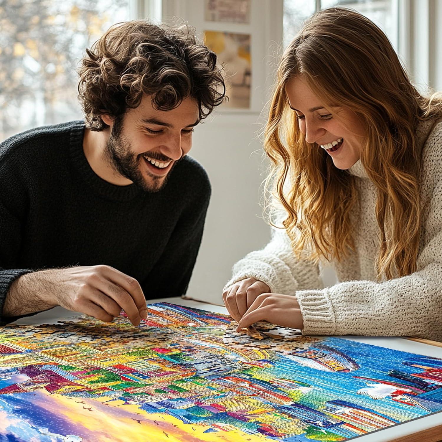 imageALL4JIG Butterfly Fun Jigsaw Puzzles for Adults and Kids 500 Pieces 197quot x 197quot Christmas Secret Santa Gift White Elephant Gifts Number Partitioned for Easy SolvingHarbor