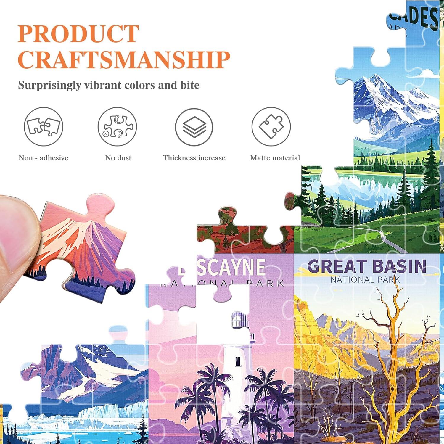imageALL4JIG Dog Corgi Fun Jigsaw Puzzles for Adults and Kids 1000 Pieces Christmas Secret Santa Gift White Elephant Gifts for Dog Lovers Number Partitioned for Easy SolvingNational Park  B