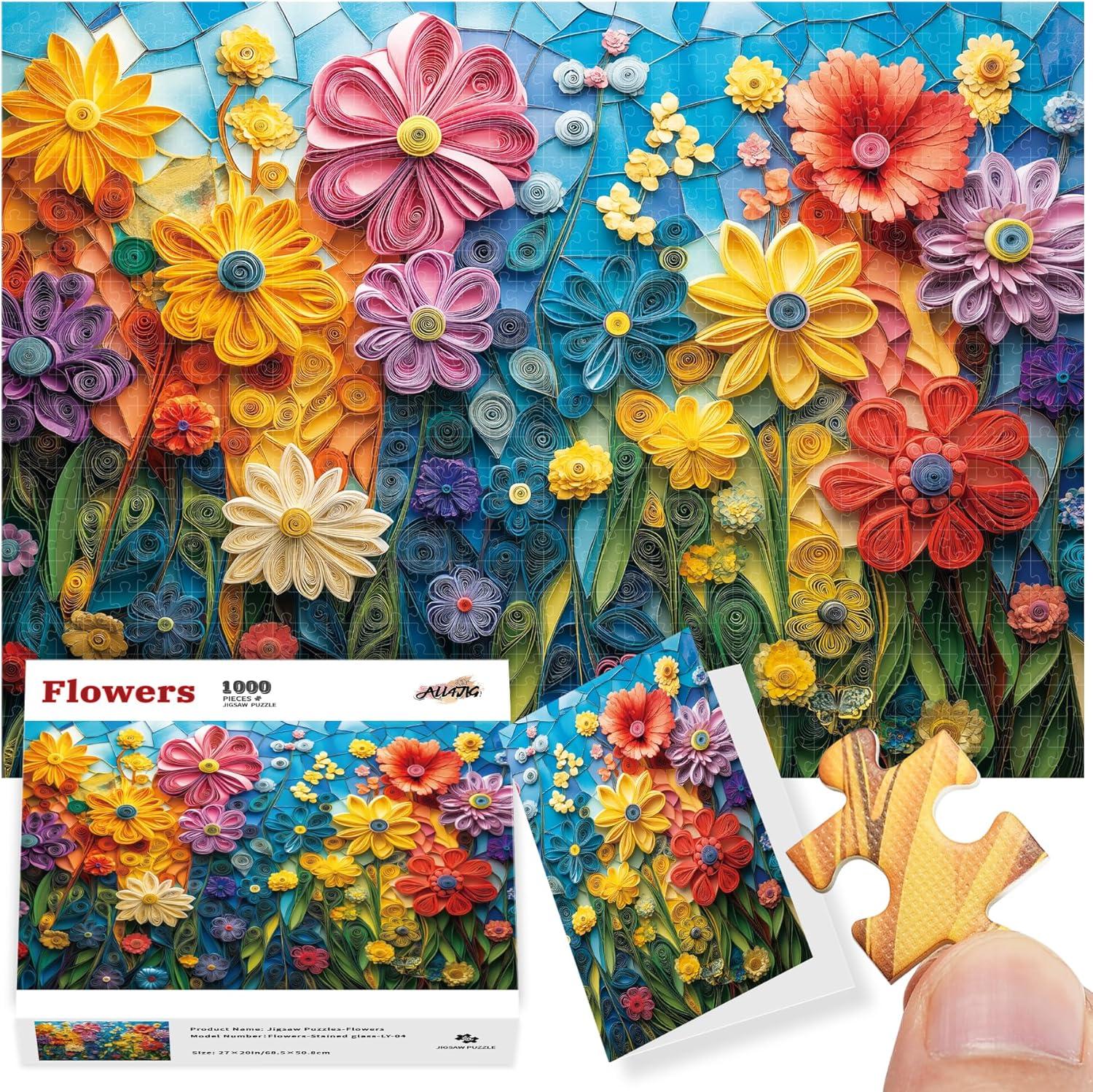 imageALL4JIG Dog Corgi Fun Jigsaw Puzzles for Adults and Kids 1000 Pieces Christmas Secret Santa Gift White Elephant Gifts for Dog Lovers Number Partitioned for Easy SolvingDaisyNew