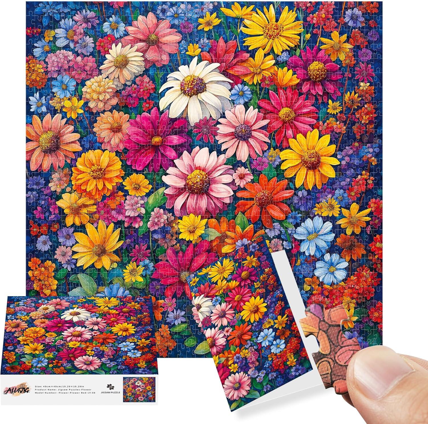 imageALL4JIG Dog Corgi Fun Jigsaw Puzzles for Adults and Kids 1000 Pieces Christmas Secret Santa Gift White Elephant Gifts for Dog Lovers Number Partitioned for Easy SolvingSunflower