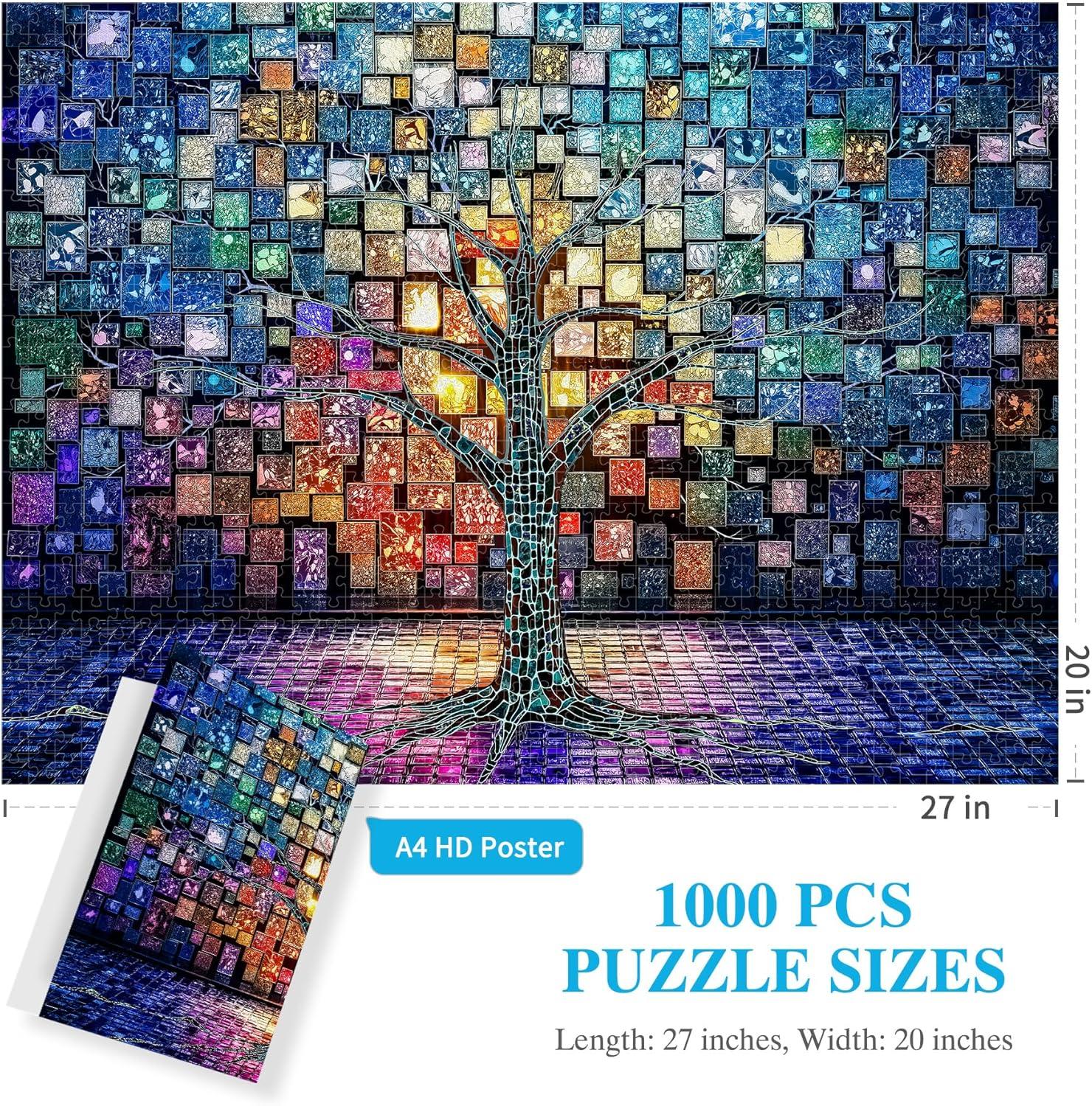 imageALL4JIG Dog Corgi Fun Jigsaw Puzzles for Adults and Kids 1000 Pieces Christmas Secret Santa Gift White Elephant Gifts for Dog Lovers Number Partitioned for Easy SolvingTree