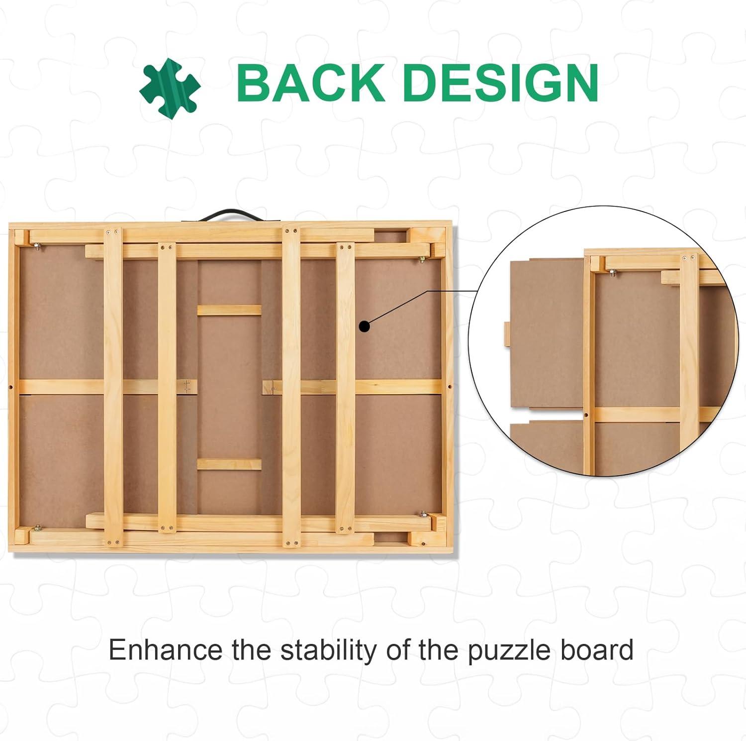 imageALL4JIG Jigsaw Puzzle Table with Legs for 1500 PiecesAdjustable Jigsaw Puzzle Board with 4 Drawers ampamp Cover25quotx34quotPortable Wooden Puzzle Table with Tilting for Adult