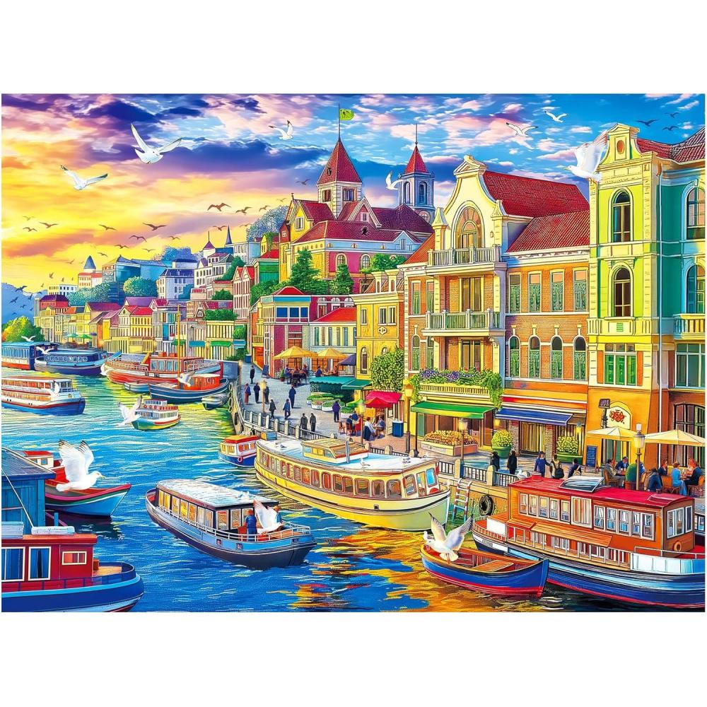 imageALL4JIG Butterfly Fun Jigsaw Puzzles for Adults and Kids 500 Pieces 197quot x 197quot Christmas Secret Santa Gift White Elephant Gifts Number Partitioned for Easy SolvingHarbor
