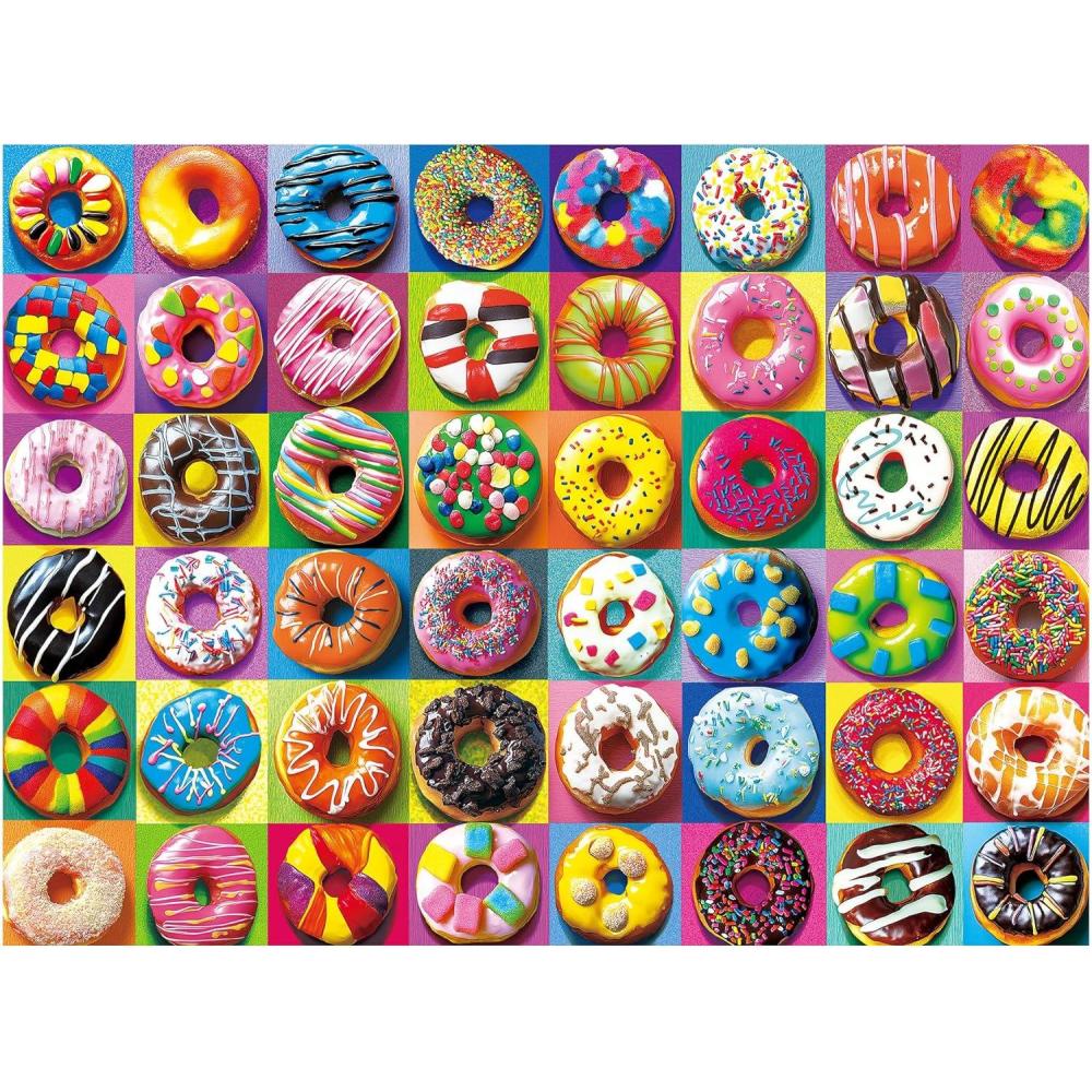 imageALL4JIG Butterfly Fun Jigsaw Puzzles for Adults and Kids 500 Pieces 197quot x 197quot Christmas Secret Santa Gift White Elephant Gifts Number Partitioned for Easy SolvingDoughnut