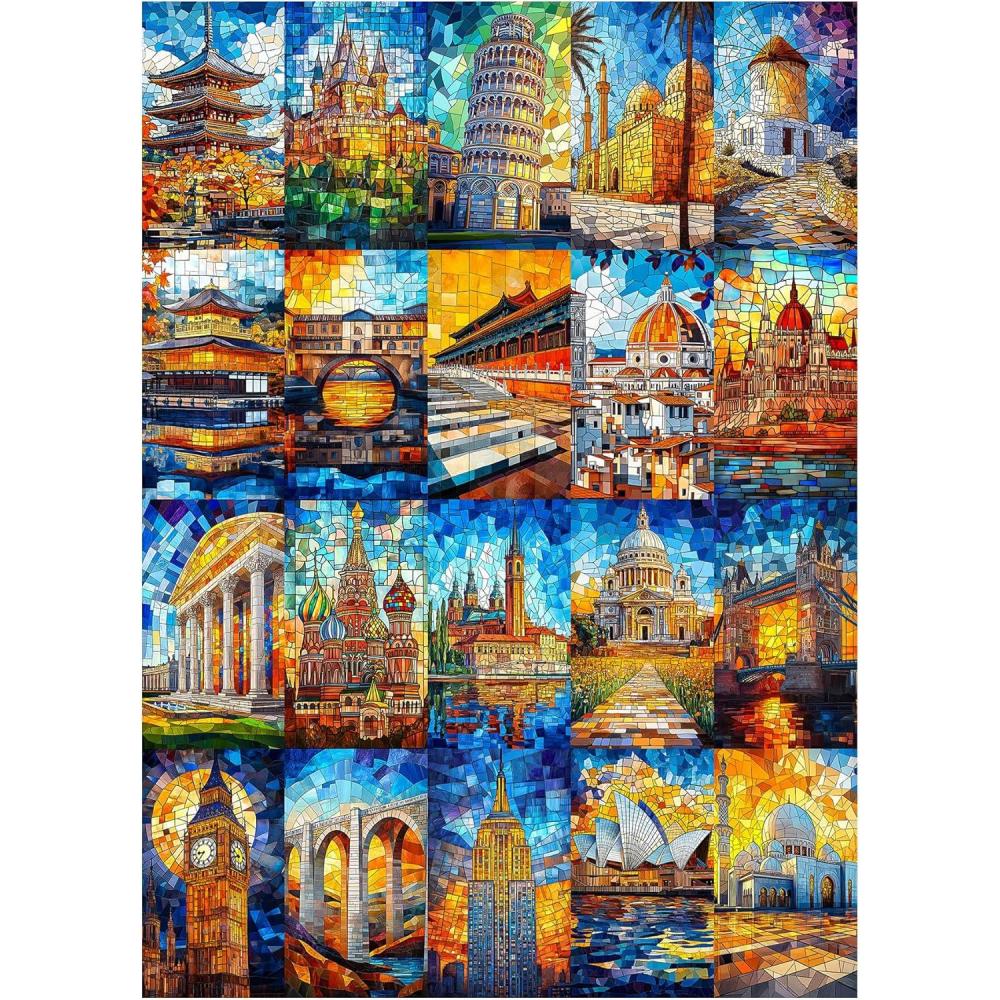 imageALL4JIG Dog Corgi Fun Jigsaw Puzzles for Adults and Kids 1000 Pieces Christmas Secret Santa Gift White Elephant Gifts for Dog Lovers Number Partitioned for Easy SolvingBuilding