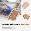 imageALL4JIG 1000 Piece Rotating Puzzle Board with Drawers 22quotx30quotPortable Wooden Jigsaw Puzzle Table for Adults PortableLazy Susan Spinning Puzzle Boards Birthday Gift for momLight Grey