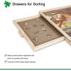 imageALL4JIG 1000 Piece Rotating Puzzle Board with Drawers 22quotx30quotPortable Wooden Jigsaw Puzzle Table for Adults PortableLazy Susan Spinning Puzzle Boards Birthday Gift for momNatural Wood