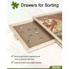 imageALL4JIG 1000 Piece Rotating Puzzle Board with Drawers 22quotx30quotPortable Wooden Jigsaw Puzzle Table for Adults PortableLazy Susan Spinning Puzzle Boards Birthday Gift for momNatural Wood