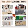 imageALL4JIG 1500 Pieces 2in1 Tilting ampamp Rotating Puzzle Board for Adults Gifts Wooden Jigsaw Puzzle Table with 4 Drawers Portable Board with Lazy Susan and Cover 252quot x 342quotMetal