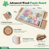 imageALL4JIG 1500 Pieces 2in1 Tilting ampamp Rotating Puzzle Board for Adults Gifts Wooden Jigsaw Puzzle Table with 4 Drawers Portable Board with Lazy Susan and Cover 252quot x 342quotIron