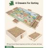 imageALL4JIG 1500 Pieces Rotating Puzzle Board with 6 Drawers and Cover25quotx34quotPortable Wooden Jigsaw Puzzle Table for AdultsLazy Susan Spinning Puzzle Boards Birthday Gift for momLarge2000pcs