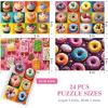 imageALL4JIG 4 in 1 Delicious Food Fun Jigsaw Puzzles for Kids Ages 48 24 Pieces 9quot  6quot Christmas Secret Santa Gift White Elephant Gifts for Girls and Boys Learning EducationalDelicious Food