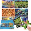 imageALL4JIG 4 in 1 Delicious Food Fun Jigsaw Puzzles for Kids Ages 48 24 Pieces 9quot  6quot Christmas Secret Santa Gift White Elephant Gifts for Girls and Boys Learning EducationalMixing Topics