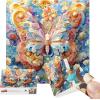 imageALL4JIG Butterfly Fun Jigsaw Puzzles for Adults and Kids 500 Pieces 197quot x 197quot Christmas Secret Santa Gift White Elephant Gifts Number Partitioned for Easy SolvingSmall Butterfly