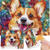 imageALL4JIG Dog Corgi Fun Jigsaw Puzzles for Adults and Kids 1000 Pieces Christmas Secret Santa Gift White Elephant Gifts for Dog Lovers Number Partitioned for Easy SolvingCorgi