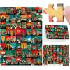 imageALL4JIG Dog Corgi Fun Jigsaw Puzzles for Adults and Kids 1000 Pieces Christmas Secret Santa Gift White Elephant Gifts for Dog Lovers Number Partitioned for Easy SolvingRed Iconic Landmarks