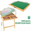 imageALL4JIG Jigsaw Puzzle Table with Legs for 1500 PiecesAdjustable Jigsaw Puzzle Board with 4 Drawers ampamp Cover25quotx34quotPortable Wooden Puzzle Table with Tilting for Adult