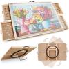 imageALL4JIG 1500 Pieces 2in1 Tilting ampamp Rotating Puzzle Board for Adults Gifts Wooden Jigsaw Puzzle Table with 4 Drawers Portable Board with Lazy Susan and Cover 252quot x 342quotIron