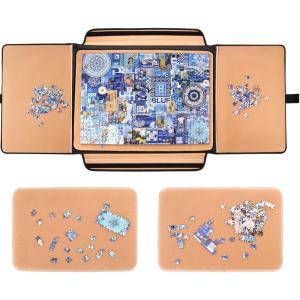 image1500 Pieces Jigsaw Puzzle Board Portable Puzzle Board Jigsaw Puzzle Table Board Puzzle Keeper Puzzle Caddy with Sorting Trays ampamp Detachable BoardNonSlip Surface