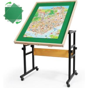 imageALL4JIG 1500 Pieces 360Rotating Puzzle Table for Adults Gifts Wooden Jigsaw Puzzle Table with 4 Drawers ampamp Cover Vertical Placement OptionMedium