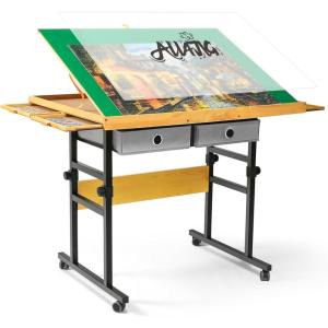 imageALL4JIG 1500 Pieces Jigsaw Puzzle Table with Legs 342quotx252quot Adjustable Puzzle Board for Adults 3Tilting Angles MultiFunctional with 42 Drawers ampamp Protective Cover