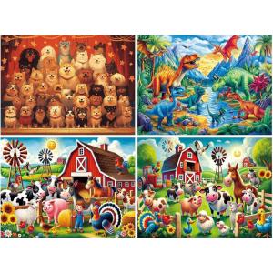 imageALL4JIG 4 in 1 Delicious Food Fun Jigsaw Puzzles for Kids Ages 48 24 Pieces 9quot  6quot Christmas Secret Santa Gift White Elephant Gifts for Girls and Boys Learning EducationalAnimal
