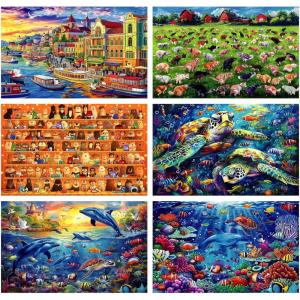 imageALL4JIG 4 in 1 Delicious Food Fun Jigsaw Puzzles for Kids Ages 48 24 Pieces 9quot  6quot Christmas Secret Santa Gift White Elephant Gifts for Girls and Boys Learning EducationalMixing Topics