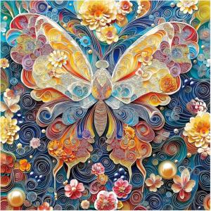imageALL4JIG Butterfly Fun Jigsaw Puzzles for Adults and Kids 500 Pieces 197quot x 197quot Christmas Secret Santa Gift White Elephant Gifts Number Partitioned for Easy SolvingButterfly