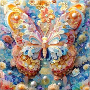 imageALL4JIG Butterfly Fun Jigsaw Puzzles for Adults and Kids 500 Pieces 197quot x 197quot Christmas Secret Santa Gift White Elephant Gifts Number Partitioned for Easy SolvingSmall Butterfly
