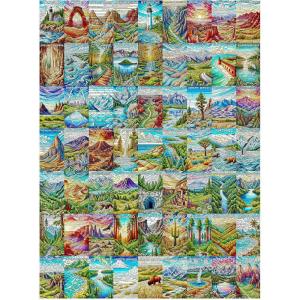 imageALL4JIG Dog Corgi Fun Jigsaw Puzzles for Adults and Kids 1000 Pieces Christmas Secret Santa Gift White Elephant Gifts for Dog Lovers Number Partitioned for Easy SolvingNational Park  C