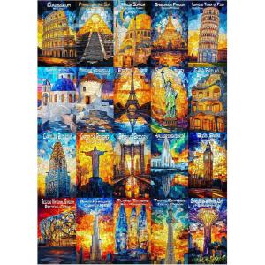 imageALL4JIG Dog Corgi Fun Jigsaw Puzzles for Adults and Kids 1000 Pieces Christmas Secret Santa Gift White Elephant Gifts for Dog Lovers Number Partitioned for Easy SolvingWorld Landmark