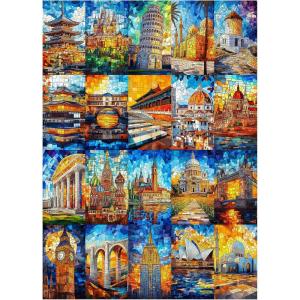 imageALL4JIG Dog Corgi Fun Jigsaw Puzzles for Adults and Kids 1000 Pieces Christmas Secret Santa Gift White Elephant Gifts for Dog Lovers Number Partitioned for Easy SolvingBuilding